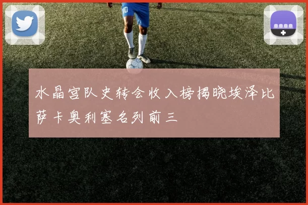 水晶宫队史转会收入榜揭晓埃泽比萨卡奥利塞名列前三